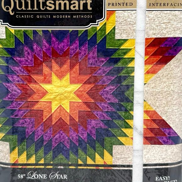 Quiltsmart Printed Interfacing 58 Inch Lone Star 8 Panels Easy Quilt Pattern - Picture 2 of 6